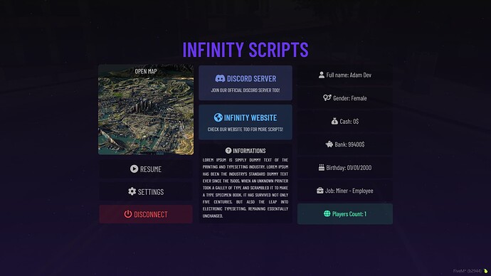 [ESX/QB] Infinity - PauseMenu thumbnail 5