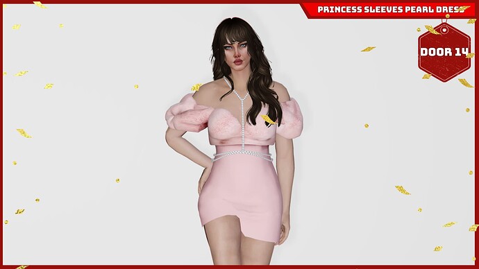 Princess Sleeves Pearl Dress