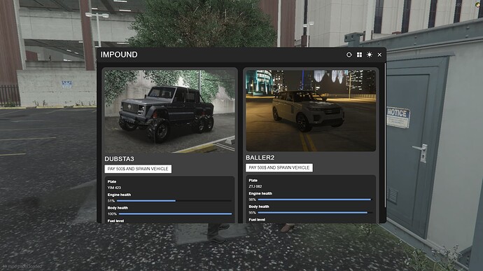Garage, Parking Lots & Impound [NUI] [ESX/QBCore/Standalone] thumbnail 8