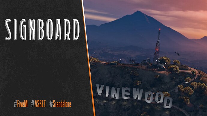 Customize Vinewood Signboard [ standalone ][ Any message, A-Z + 0-9 characters ][ Infinite Textures ] Thumbnail