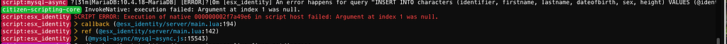 SCRIPT ERROR: Execution of a native - Discussion - Cfx Forum