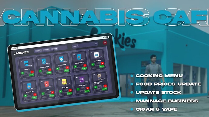 [Release] [ESX]/[QB] Cannabis Cafe Job With Preparing + Stock +Cigar + Vape Thumbnail