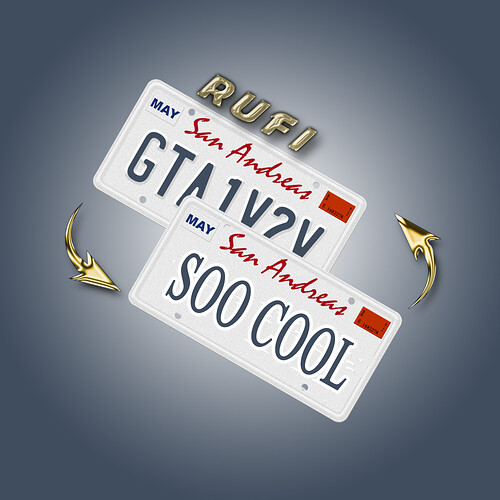 [Standalone] Rufi_ChangePlate Simple way to change vehicle plate Thumbnail