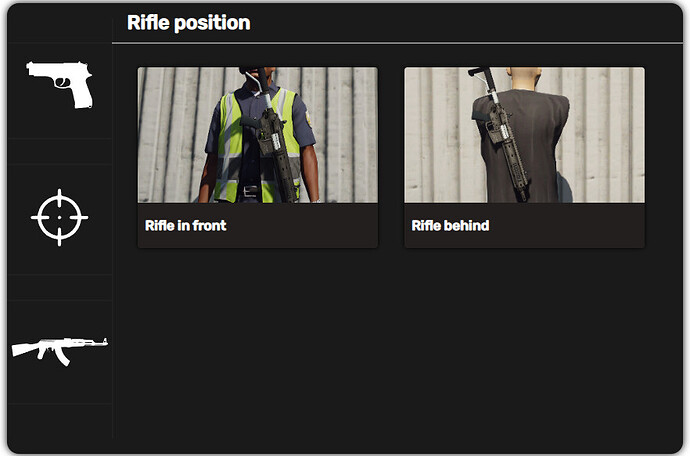 [RSX Weapons] Weapon positions, animations system with UI thumbnail 4
