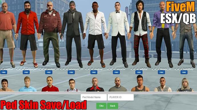 [ESX/QB] Ped Skin Player overlay system, save/load functionality, and HTML NUI panel Thumbnail