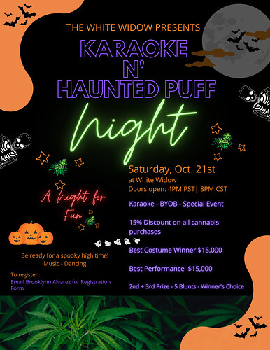 White_Widow_-_Halloween_Karaoke-n-Puff_Night_Flyer