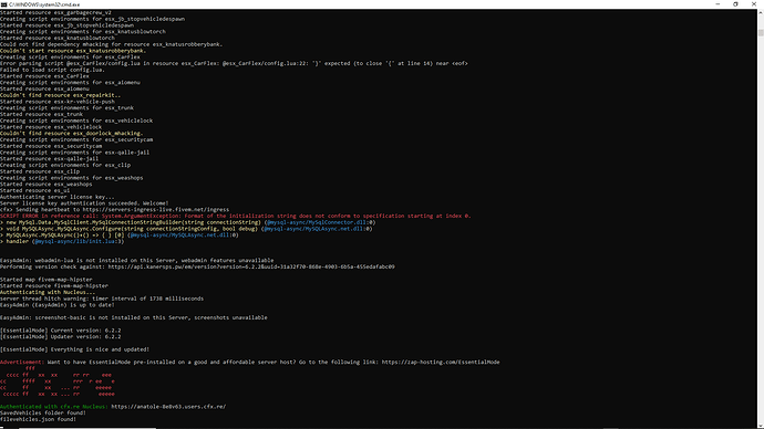 FXServer error - Server Discussion - Cfx Forum