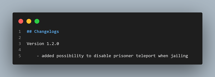 changelogs - jailscript