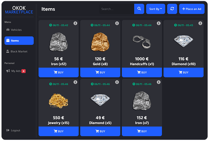 🆗 okokMarketplace [QBCORE][ESX][PAID] thumbnail 2