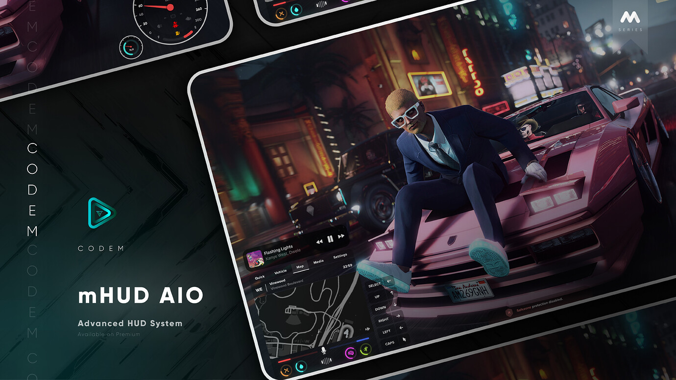 CodeM mHUD AIO Advanced HUD System ESX QB - FiveM Releases - Cfx.re ...
