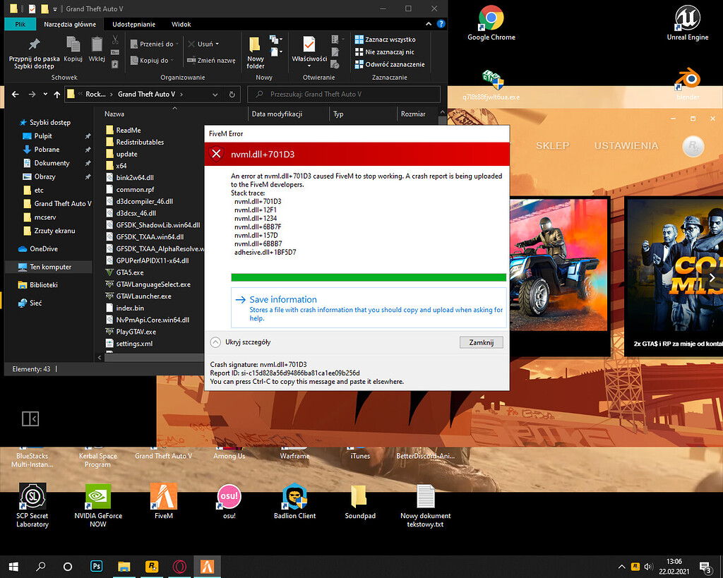Fivem crashing on startup V2 XD with template - FiveM Client Support ...