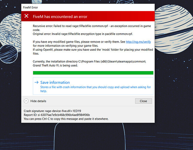 My fivem crashes please help {solved} - FiveM Client Support - Cfx.re ...