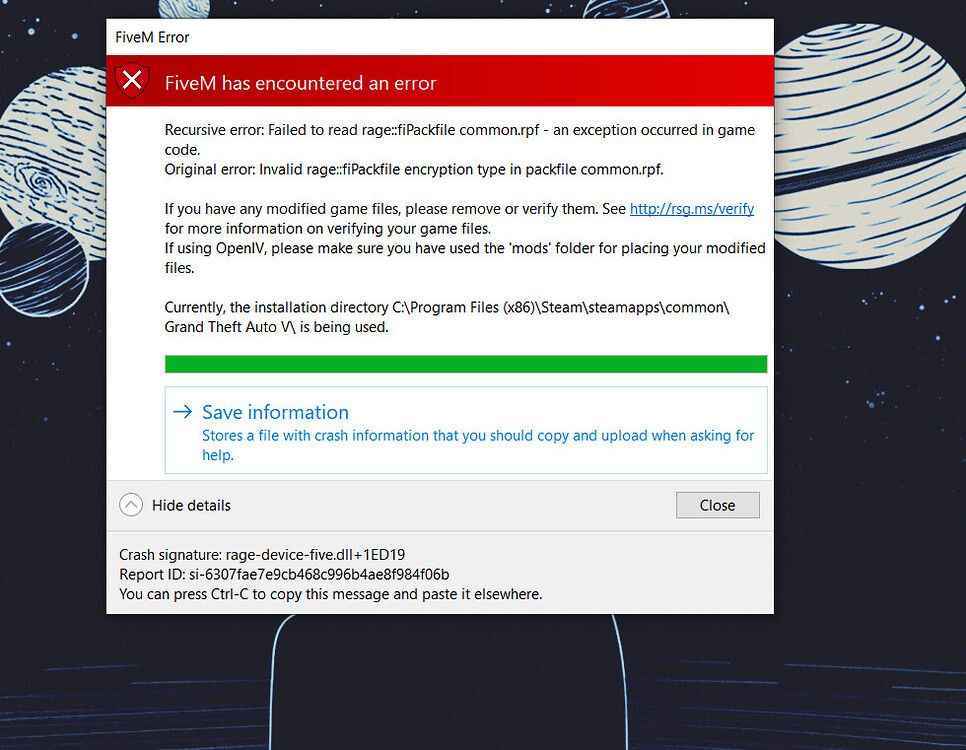 My fivem crashes please help {solved} - FiveM Client Support - Cfx.re ...