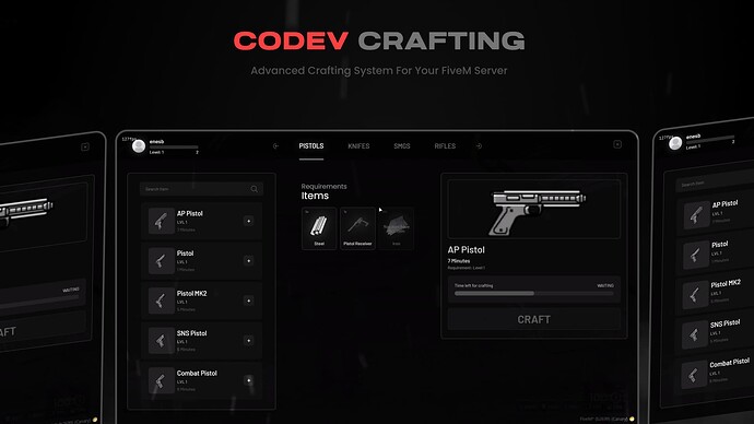 Advanced Crafting | CODEV Crafting [QBCore & ESX] Thumbnail