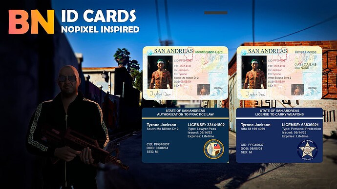 [QBCore] [PAID] [OX-SUPPORT] ID CARDS | NOPIXEL INSPIRED Thumbnail