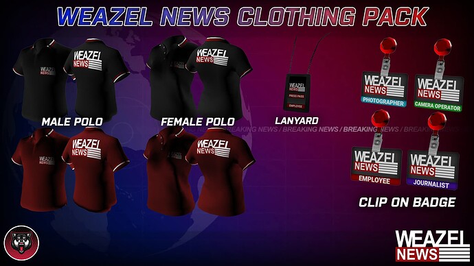 [PAID] Weazel News Clothing Pack - Mutiplayer M & F - Five M Thumbnail