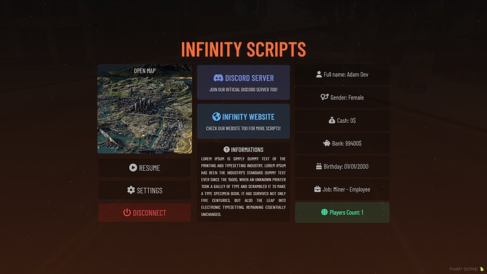 [ESX/QB] Infinity - PauseMenu thumbnail 7