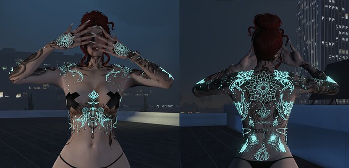 ✯ 5 fullbody glowing star tattoo! ✯ Thumbnail