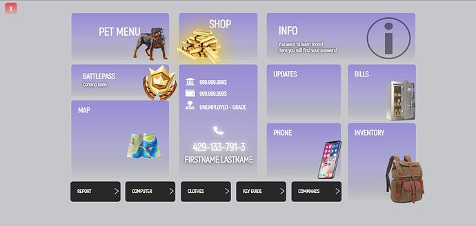[PAID] exDev-mainmenu | Responsive UI | Inspired by GrandRP [ESX only] Thumbnail