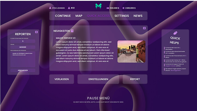 [esx] malice_pausemenu (LITE VERSION) thumbnail 2