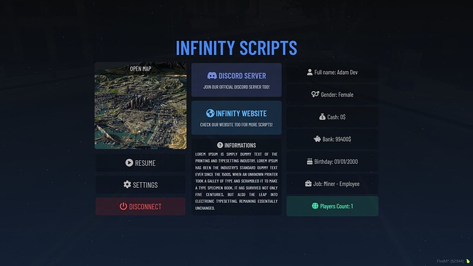 [ESX/QB] Infinity - PauseMenu thumbnail 4