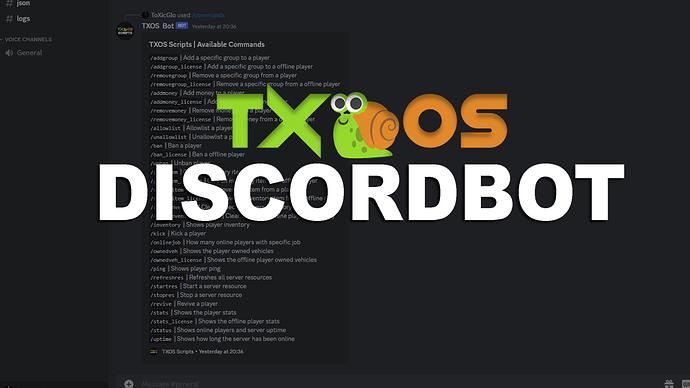 [vRP, ESX, QB-CORE] TXOS Discordbot Thumbnail