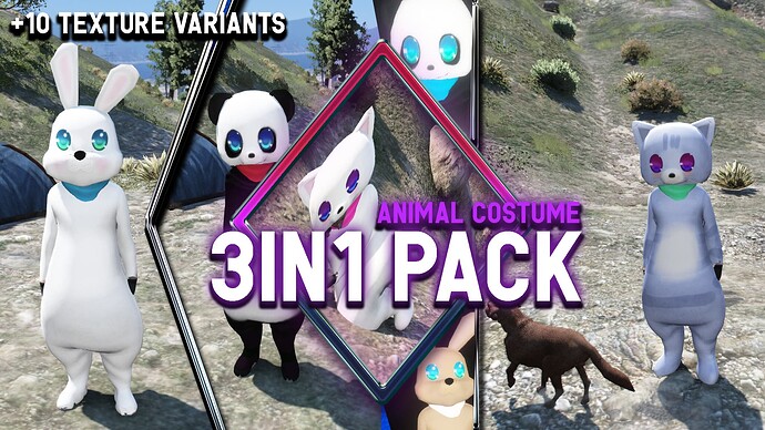 3 in 1 Animal Costumes [Glowing] Thumbnail