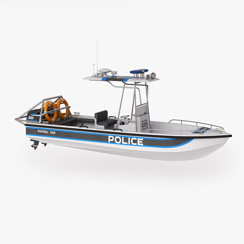 [DEV] Police Bay Boat With Trailer included Thumbnail
