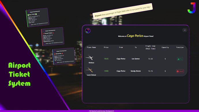 [ESX] [QBCORE] [PAID] Air travel (airport with modern UI ticket system) ✈️ Thumbnail