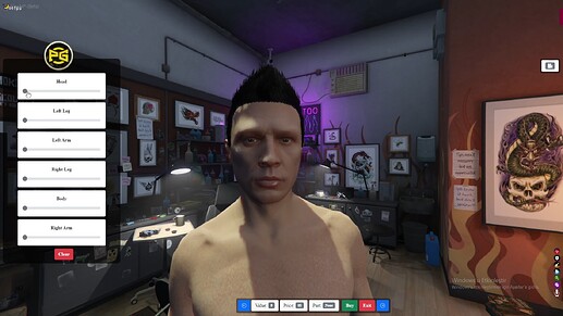 [PAID][ESX][QB] Tattoo Shops With Clothing Off Menu (Json Save,Load) Thumbnail
