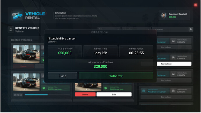 [%50 DISCOUNT] Advanced Player-To-Player Car Rental [ESX / QB] [PAİD] thumbnail 5