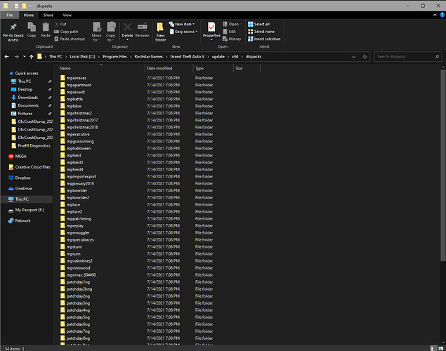 GTA V DLCPacks Folder Screenshot