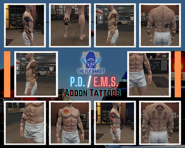[PAID][ADDON] 35 Police / EMS / Firefighter Tattoos thumbnail 3