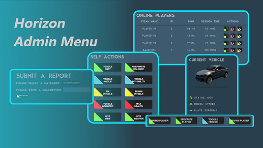 [PAID] [QBCORE] [ESX] Horizon Admin Menu (Advanced Features, Advanced Report System, Clean Interface) Thumbnail
