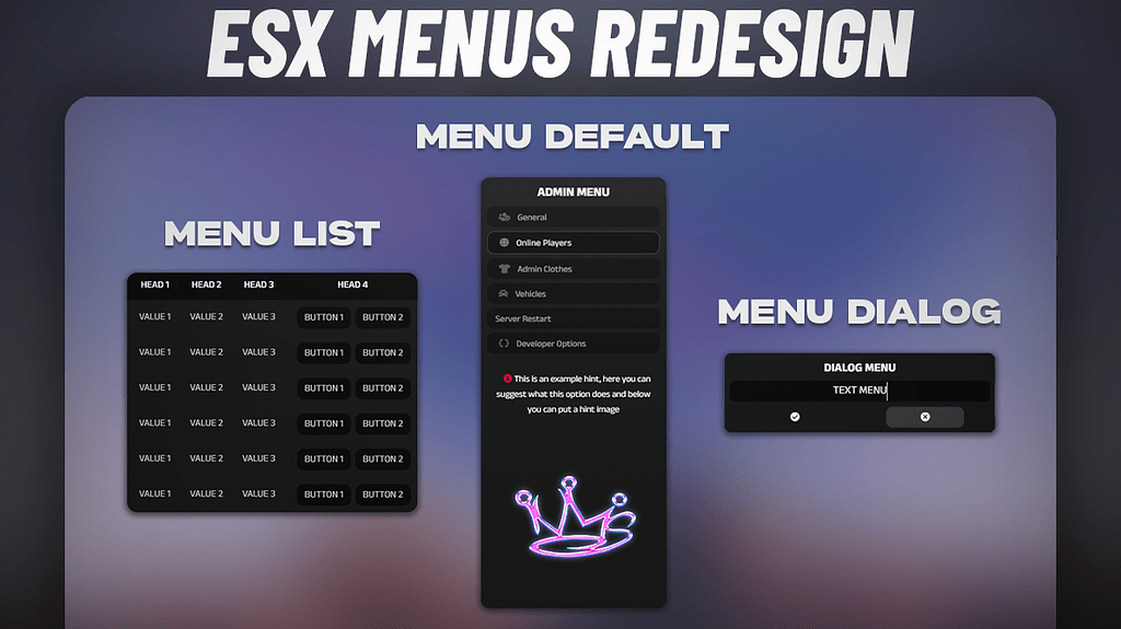 ESX MENUS - Redesigned & More Features - Releases - Cfx.re Community