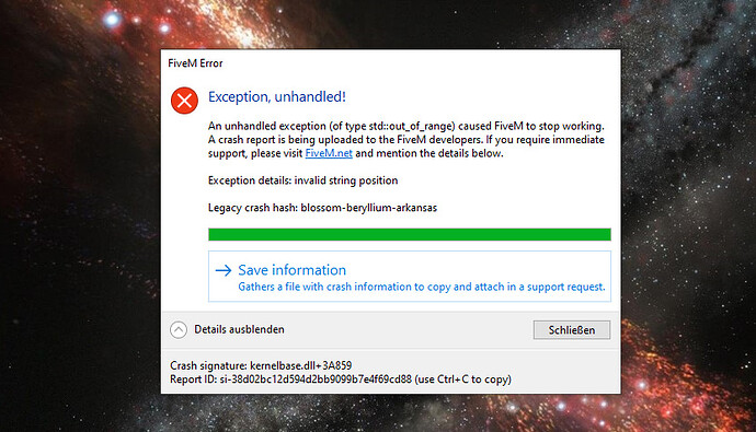 Games crashes after connecting the server - FiveM Client Support - Cfx ...