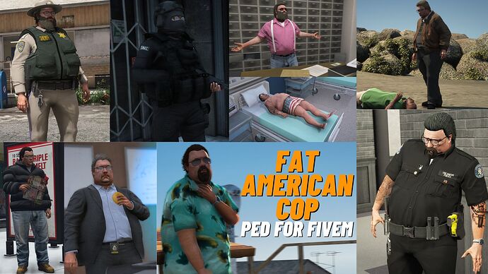 FAT AMERICAN COP FOR FIVEM2