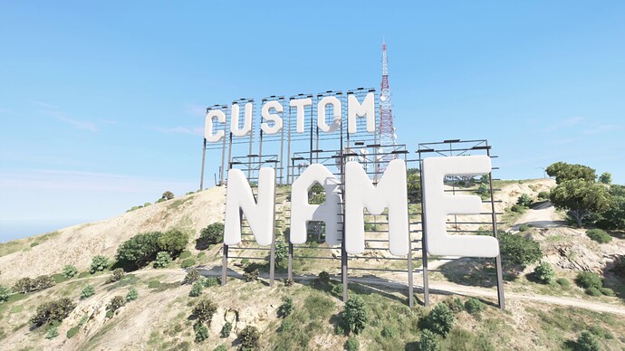 Customize Vinewood Signboard [ standalone ][ Any message, A-Z + 0-9 characters ][ Infinite Textures ] thumbnail 6