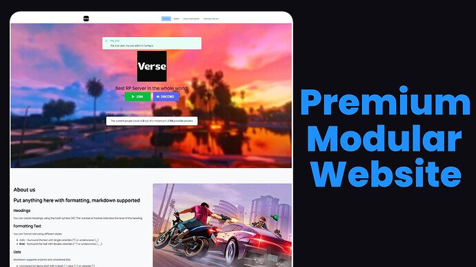 [Paid] Modular Website for Fivem Servers Thumbnail