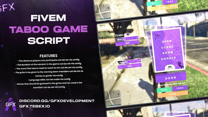 [PAID] GFX Taboo Game Script (A Great Social Activity For Your Players) Thumbnail