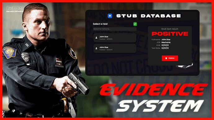 [PAID] Advanced Evidence System V1 - Stub Test, Interface, Evidence Database [ESX - QB] Thumbnail