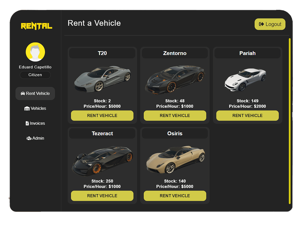 SX Rental [QBCORE][ESX][PAID] - FiveM Releases - Cfx.re Community