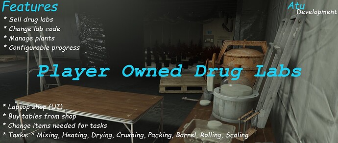 [PAID][ESX] Player-Owned Drug Labs with NUI (Shop) Thumbnail