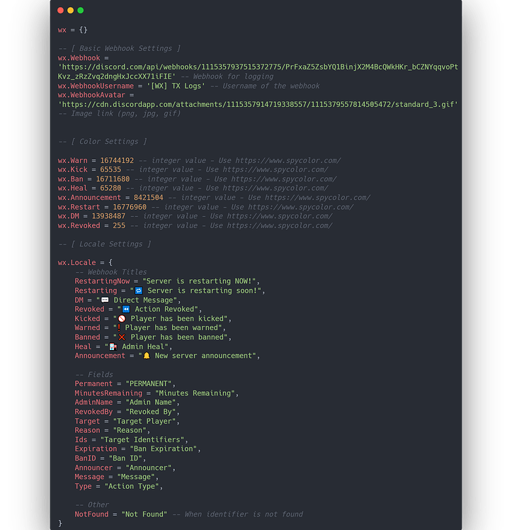 [FREE] WX txAdmin Logs - Simple, webhook based txAdmin action logging ...