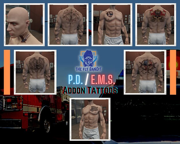[PAID][ADDON] 35 Police / EMS / Firefighter Tattoos thumbnail 4