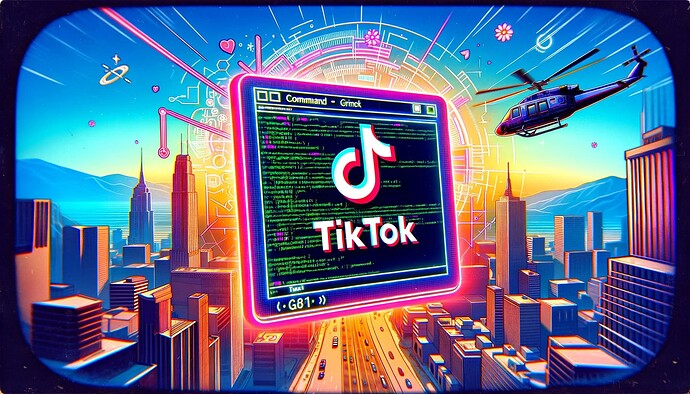 DALL·E 2024-01-14 00.15.26 - A digital thumbnail for a TikTok video featuring a command-like interface inspired by the game Grand Theft Auto. The design includes a fictional citys