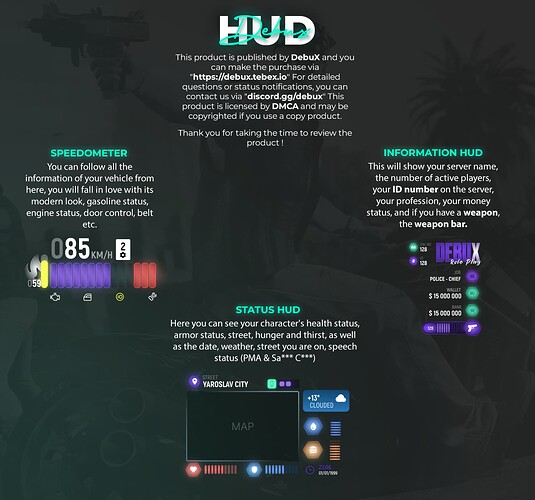 [esx/qb] Debux Hud V1 thumbnail 2