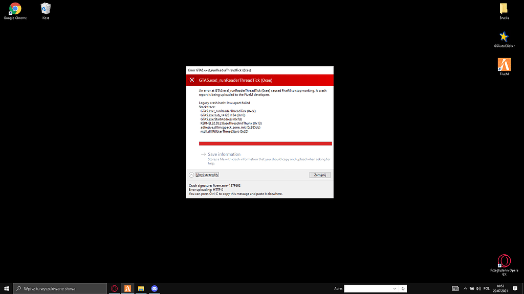 Fivem Crash (0xee) - FiveM Client Support - Cfx Forum