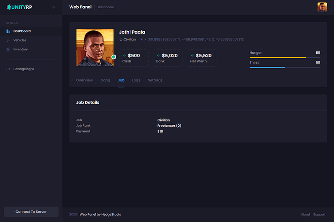 User Control Panel (UCP) - a modern dashboard for your players thumbnail 5
