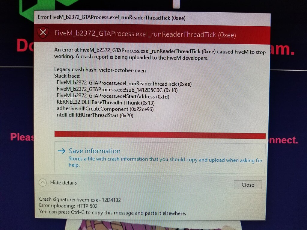 keeps on crashing as i am loading into server - FiveM Client Support ...